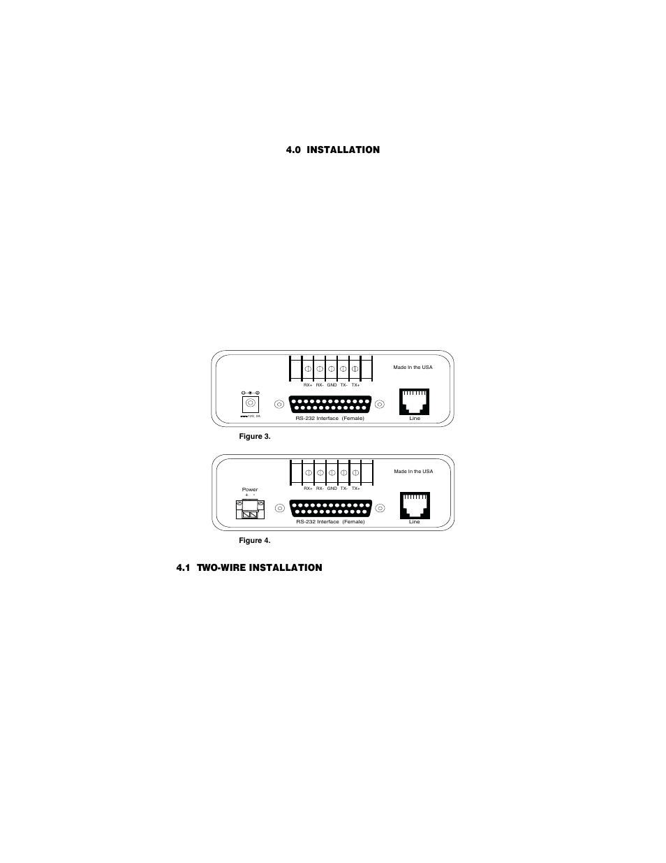 0 installation, 1 two-wire installation, Installation | Two-wire installation | Patton electronic 1080A-64 User Manual | Page 15 / 32