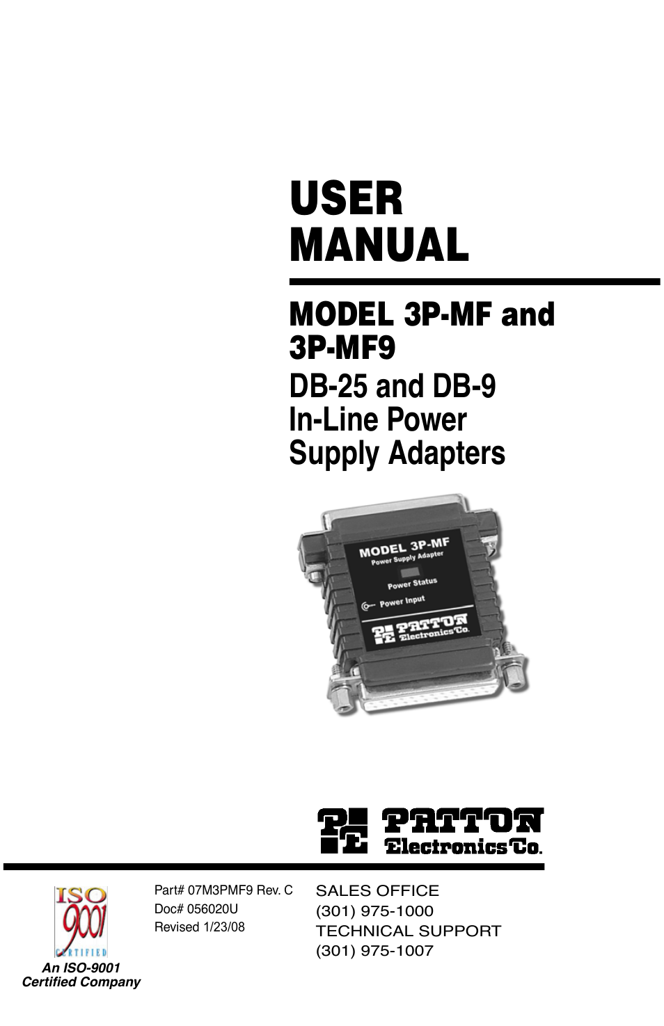 Patton electronic 3P-MF9 User Manual | 12 pages