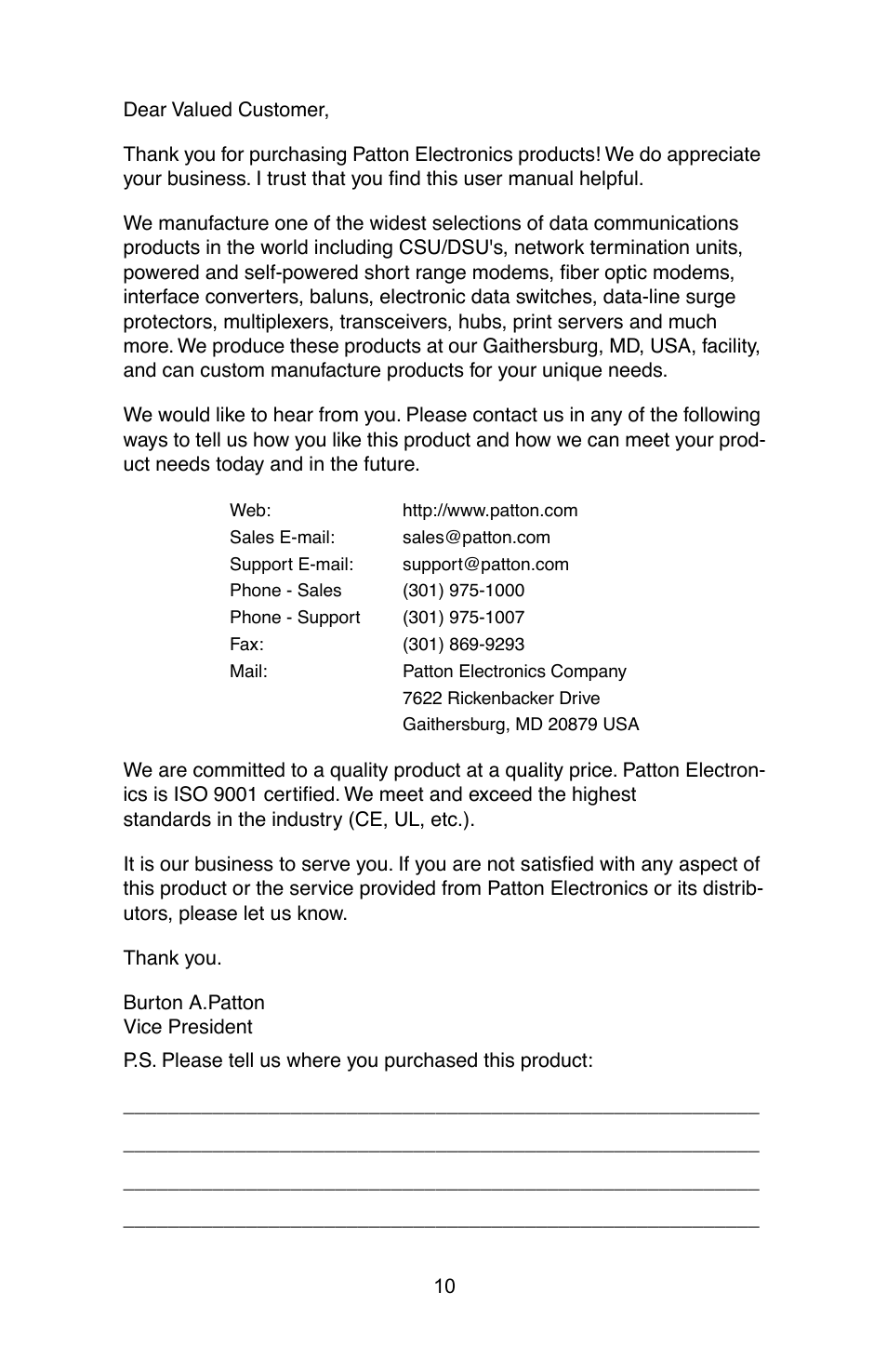 Patton electronic 3P-MF9 User Manual | Page 11 / 12