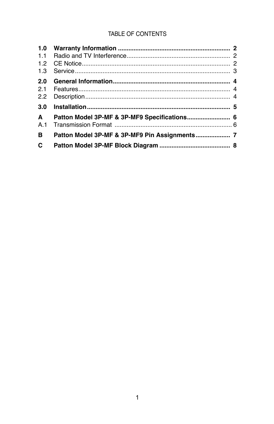 Patton electronic 3P-MF9 User Manual | Page 2 / 12