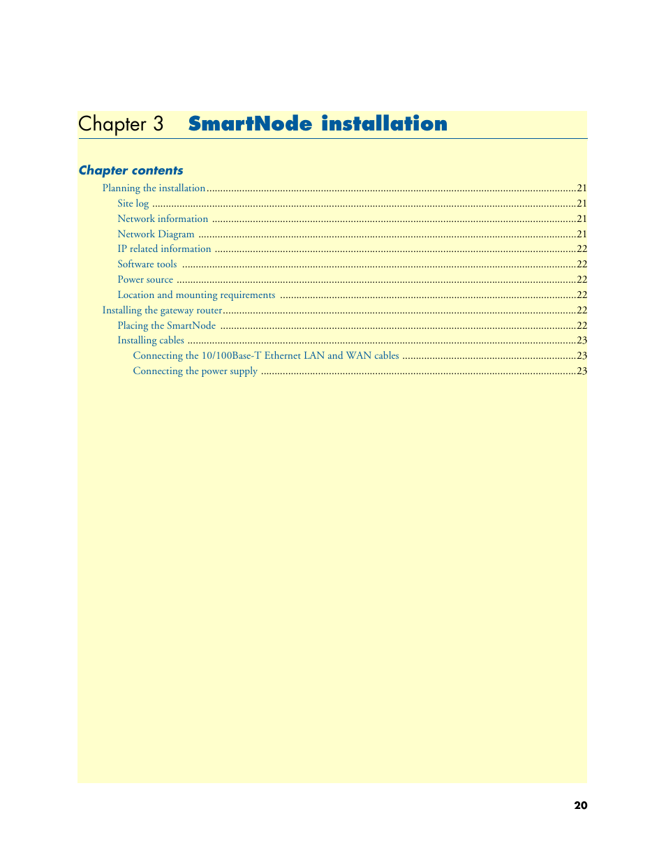 Chapter 3 smartnode installation, Smartnode installation, Chapter 3 | Patton electronic SmartNode 5200 User Manual | Page 20 / 50