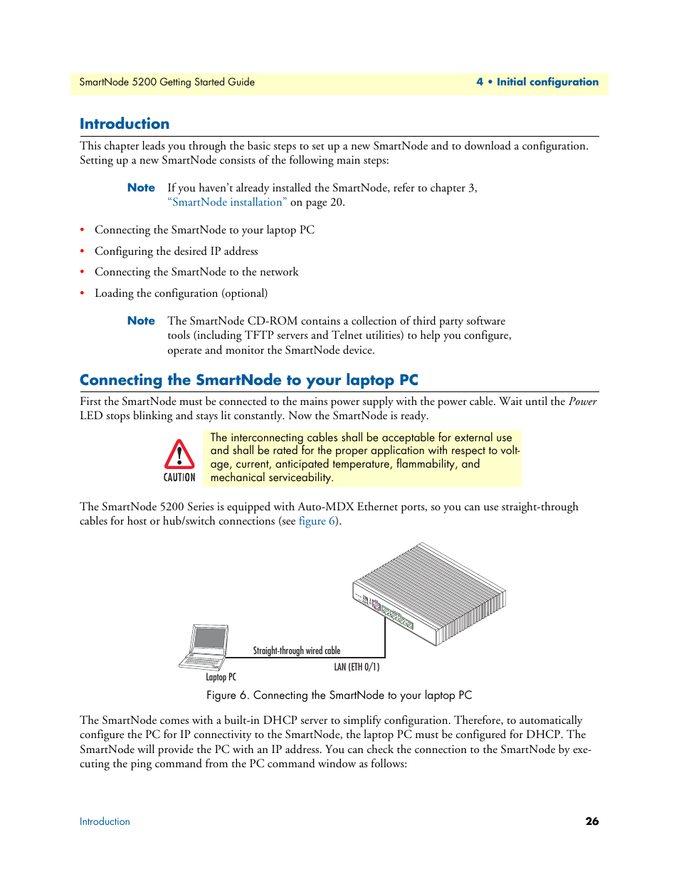 Introduction, Connecting the smartnode to your laptop pc | Patton electronic SmartNode 5200 User Manual | Page 26 / 50