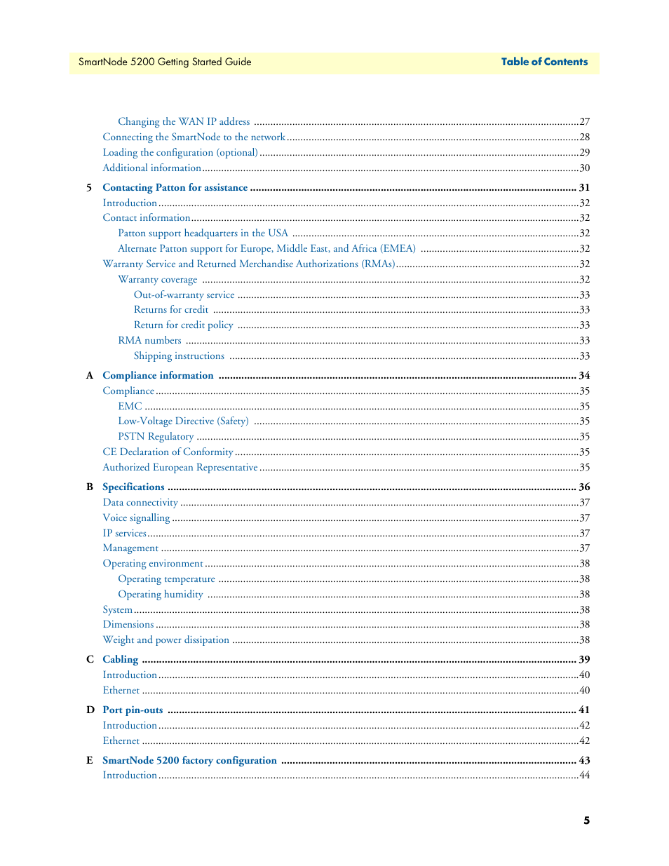 Patton electronic SmartNode 5200 User Manual | Page 5 / 50