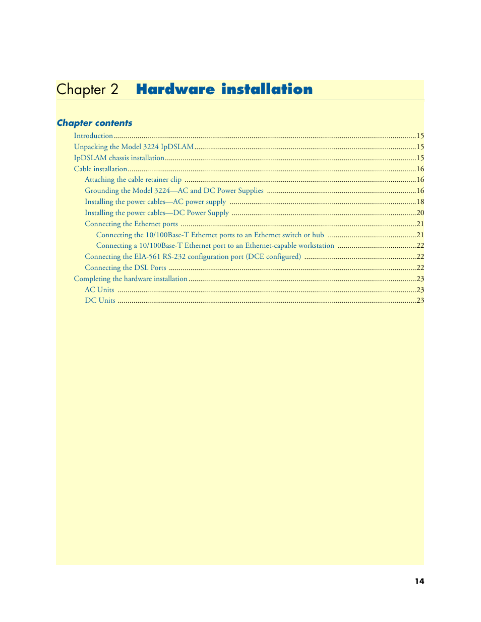 Chapter 2 hardware installation, Hardware installation, Chapter 2 | Patton electronic 3224 User Manual | Page 21 / 52