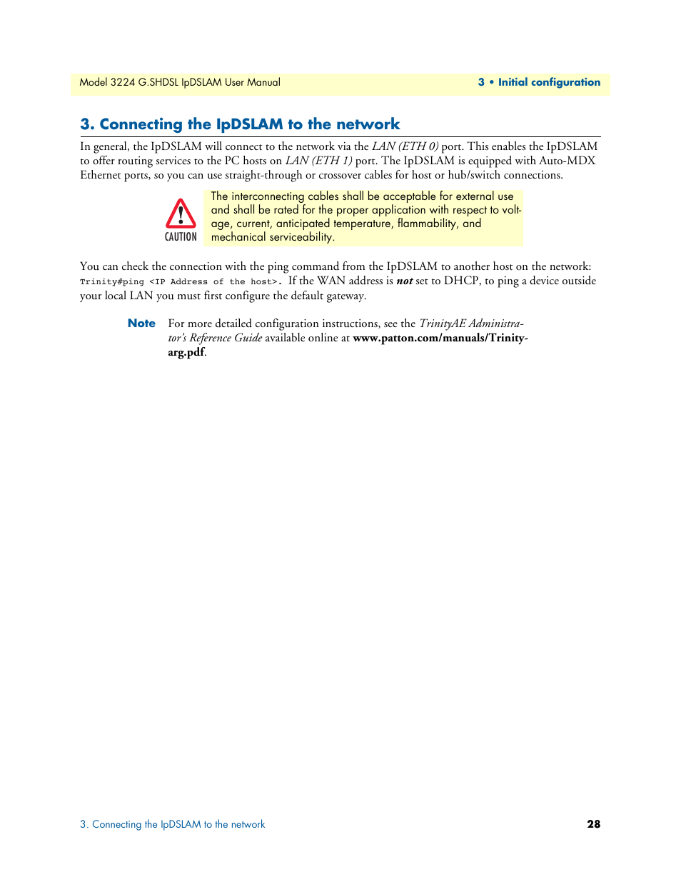 Connecting the ipdslam to the network, Connecting the ipdslam to the net, Work | Patton electronic 3224 User Manual | Page 35 / 52
