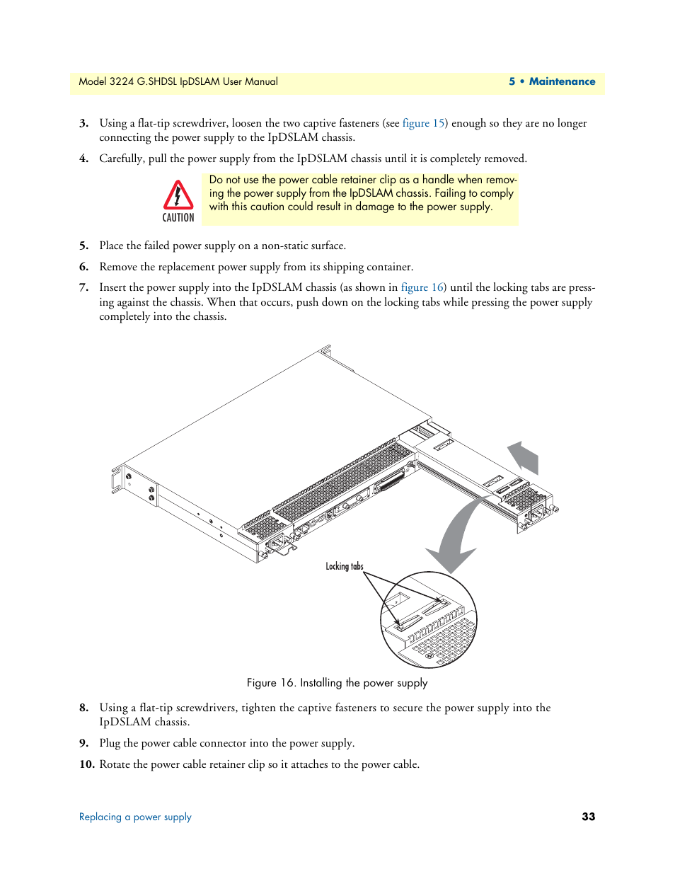 Installing the power supply | Patton electronic 3224 User Manual | Page 40 / 52