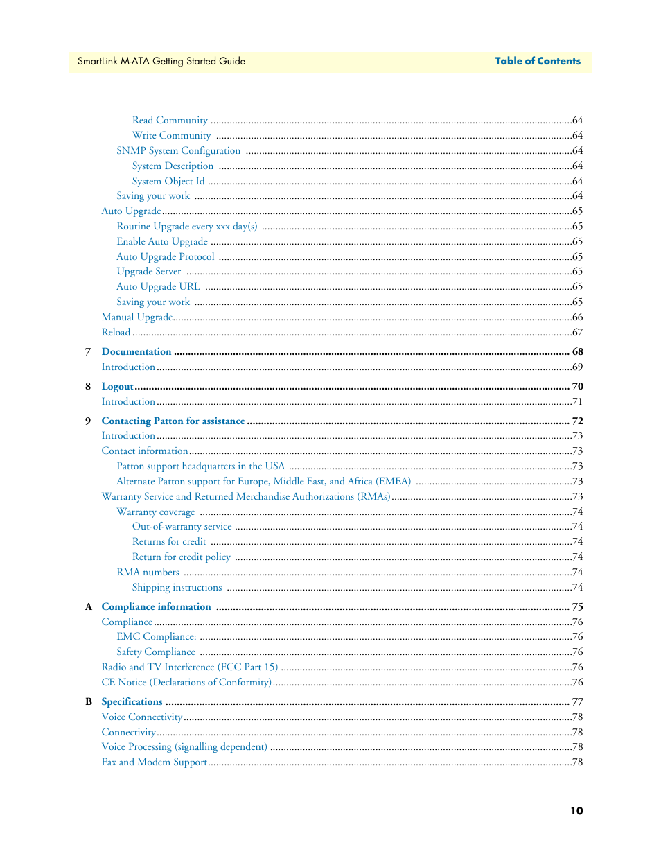 Patton electronic Patton SmartLink M-ATA User Manual | Page 10 / 86