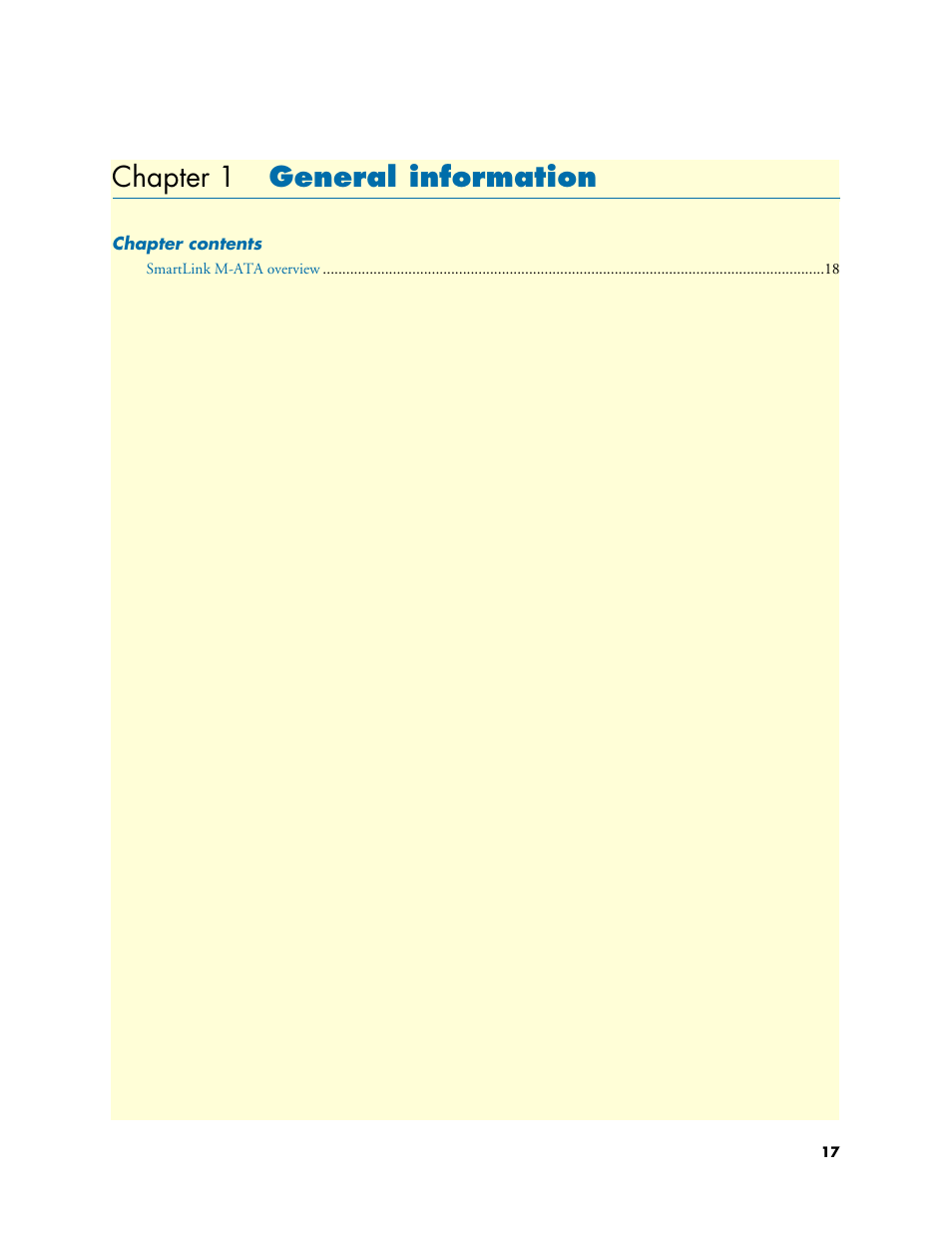 Chapter 1 general information, General information, Chapter 1 | Patton electronic Patton SmartLink M-ATA User Manual | Page 17 / 86