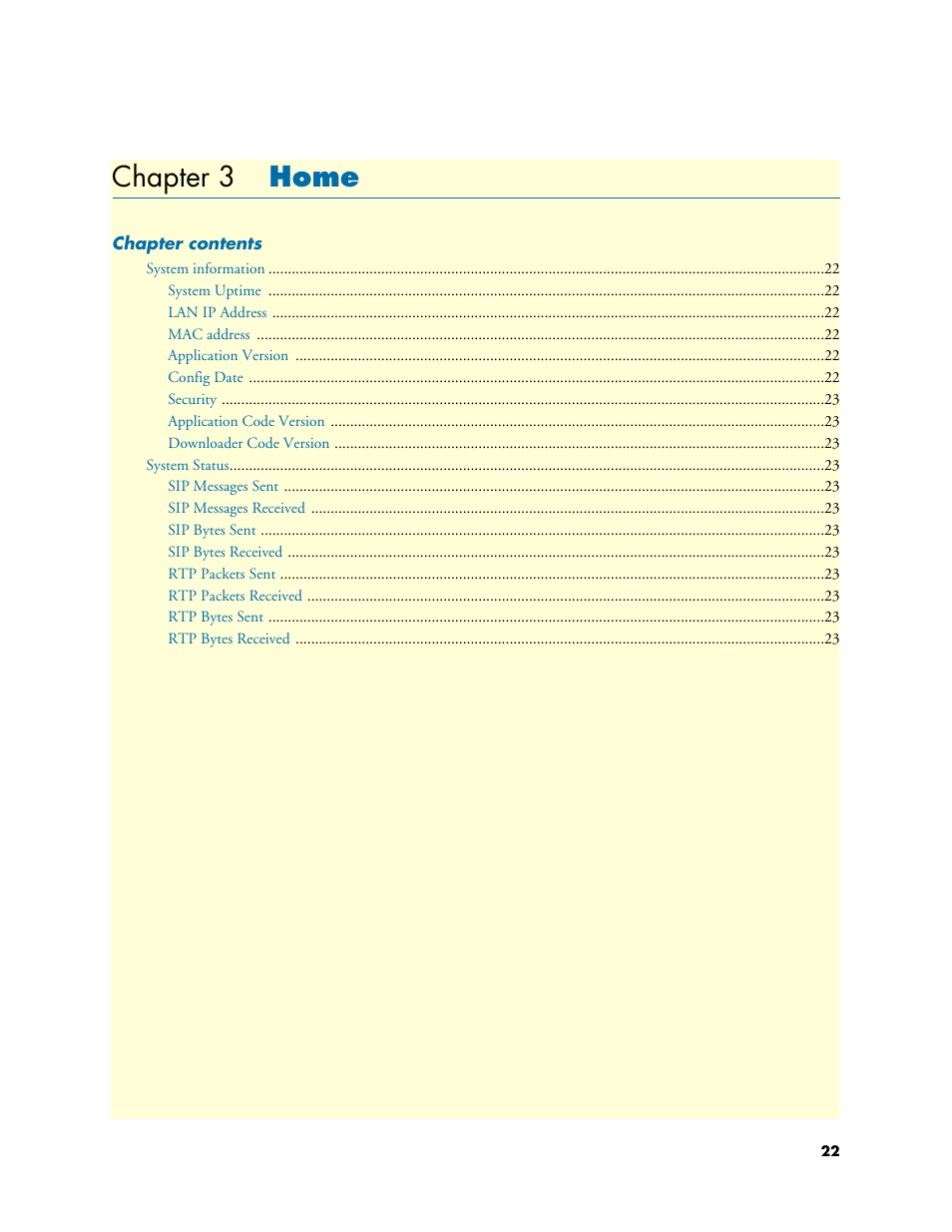 Chapter 3 home, Home, Chapter 3 | Patton electronic Patton SmartLink M-ATA User Manual | Page 22 / 86