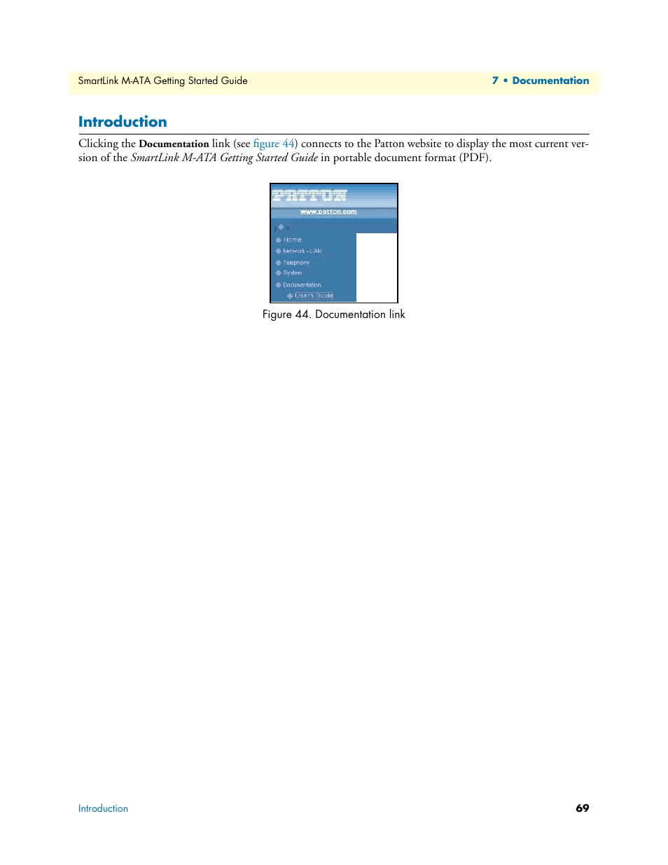 Introduction, Documentation link | Patton electronic Patton SmartLink M-ATA User Manual | Page 69 / 86