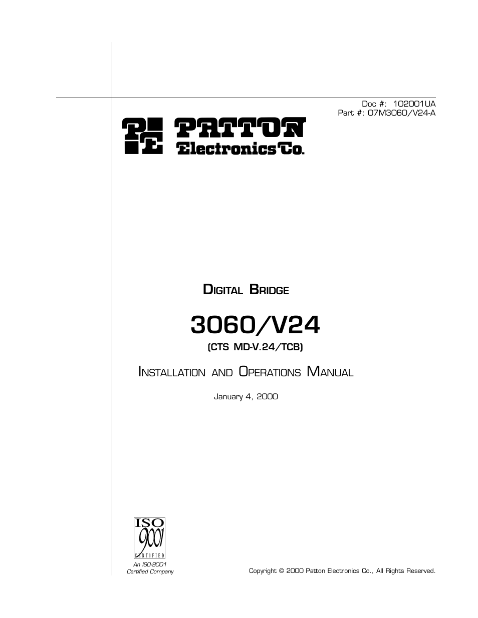 Patton electronic 3060/V24 User Manual | 22 pages