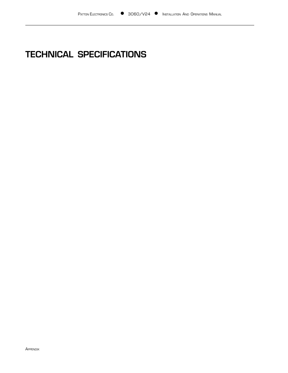 Technical specifications | Patton electronic 3060/V24 User Manual | Page 20 / 22