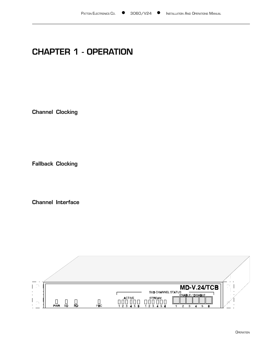 Chapter 1 - operation | Patton electronic 3060/V24 User Manual | Page 5 / 22