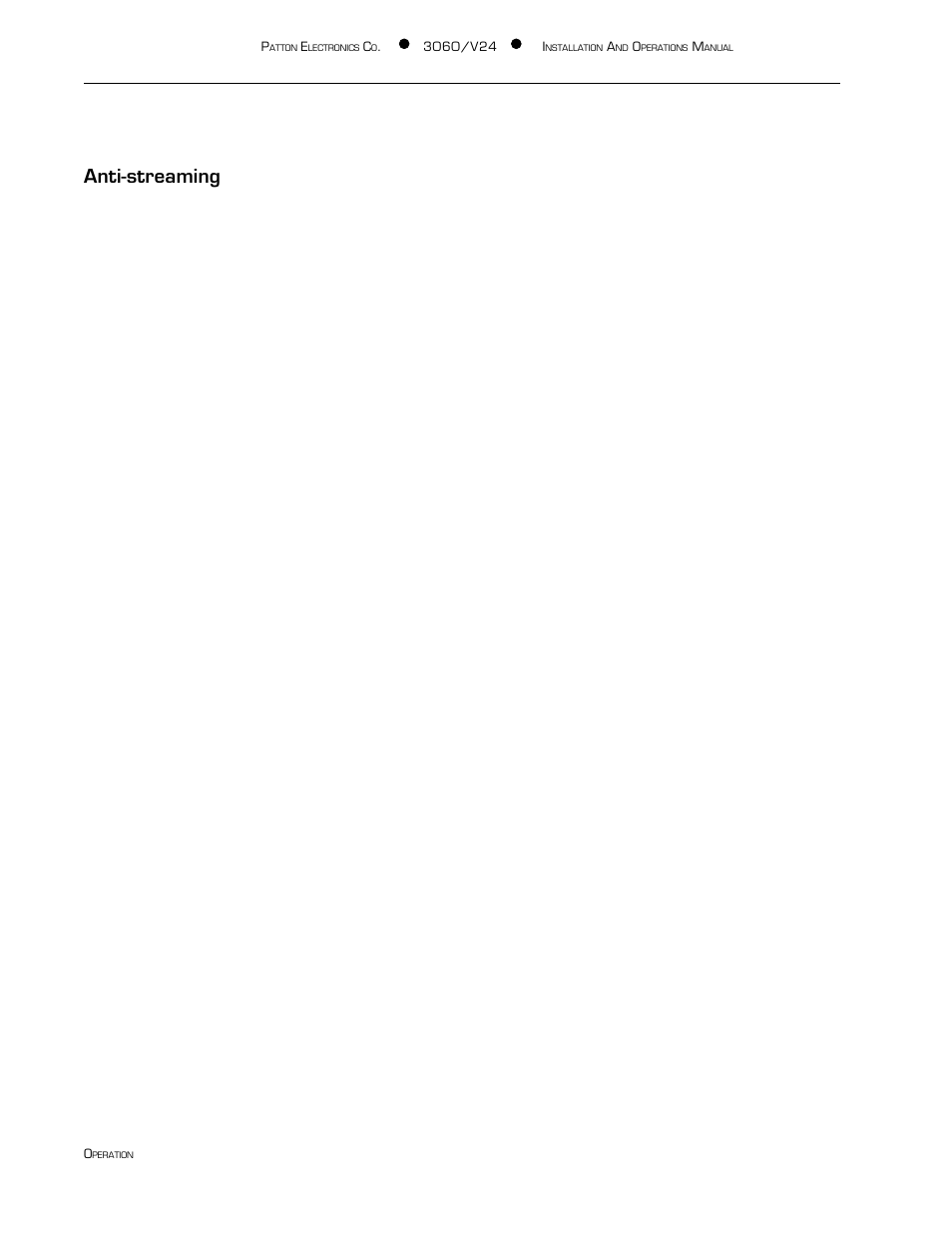 Streaming, Automatic anti-streaming, Manual anti-stream | Patton electronic 3060/V24 User Manual | Page 6 / 22