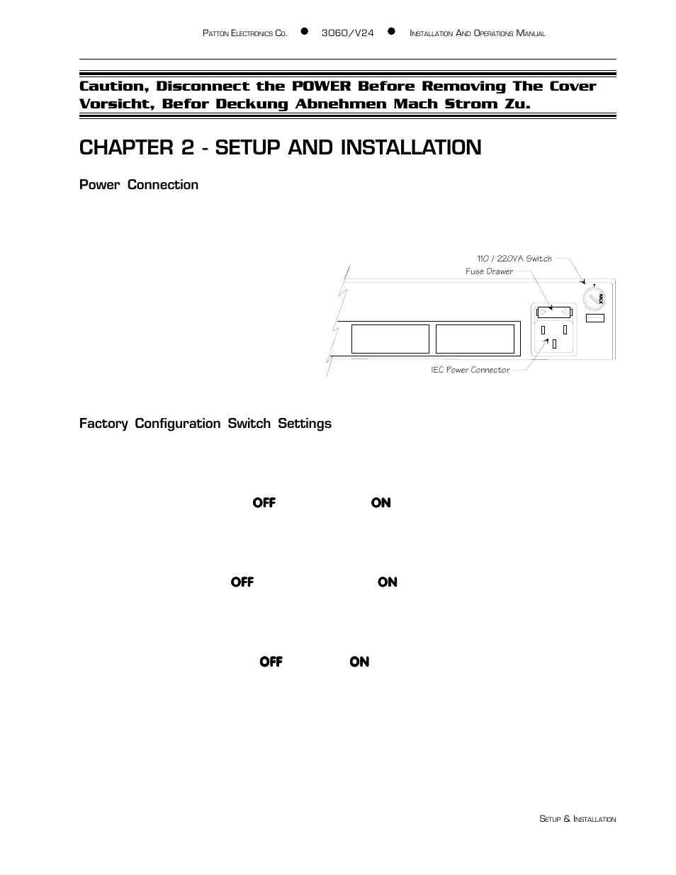 Chapter 2 - setup and installation | Patton electronic 3060/V24 User Manual | Page 9 / 22