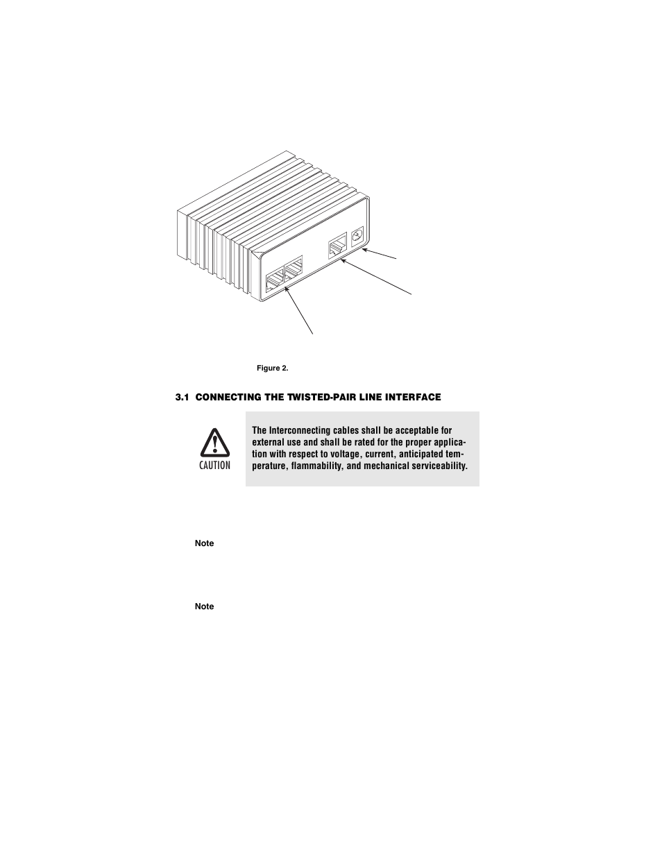 1 connecting the twisted-pair line interface, Connecting the twisted-pair line interface, To section 3.1 | Caution | Patton electronic COPPERLINK 2151 User Manual | Page 10 / 20