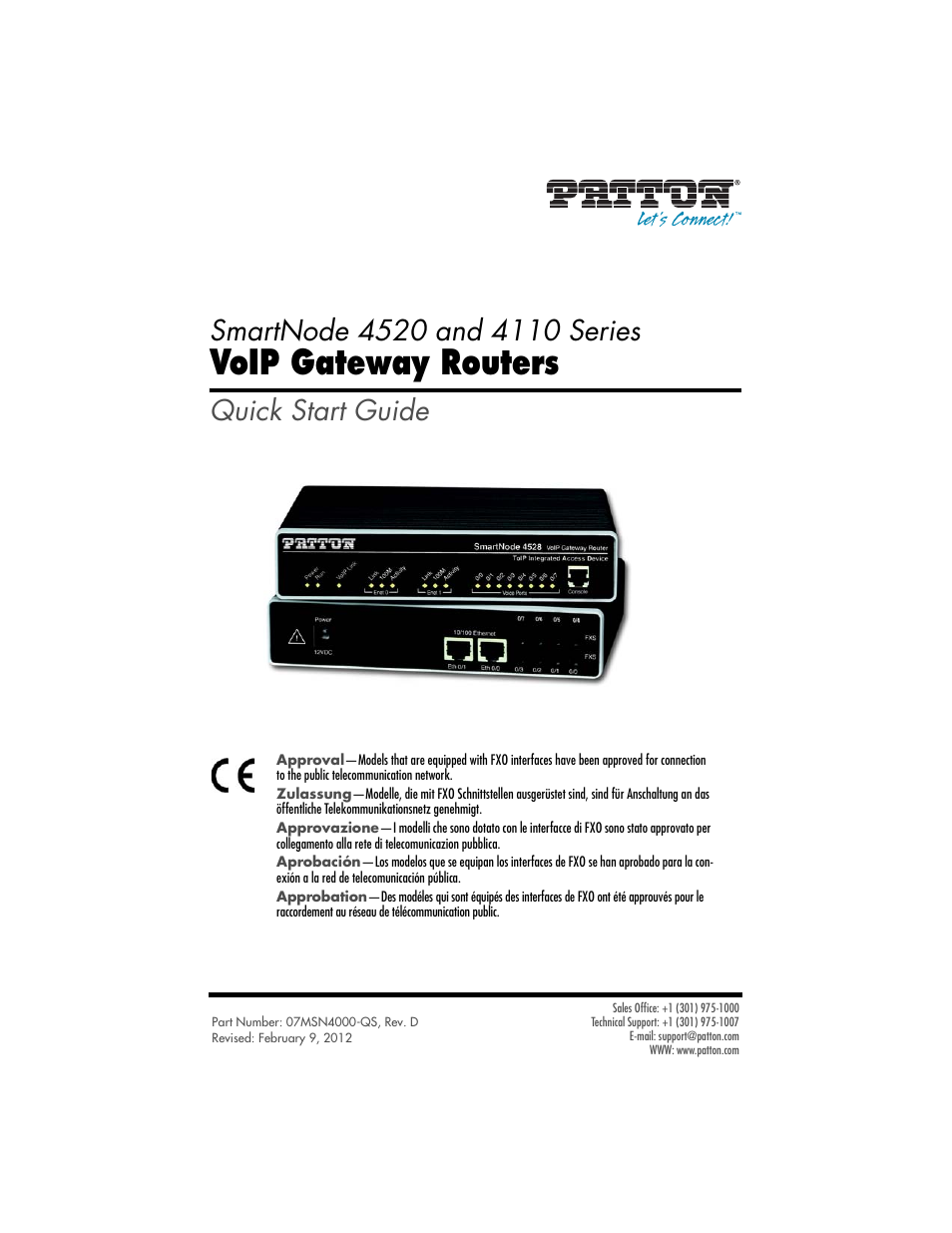 Patton electronic 4520 User Manual | 12 pages