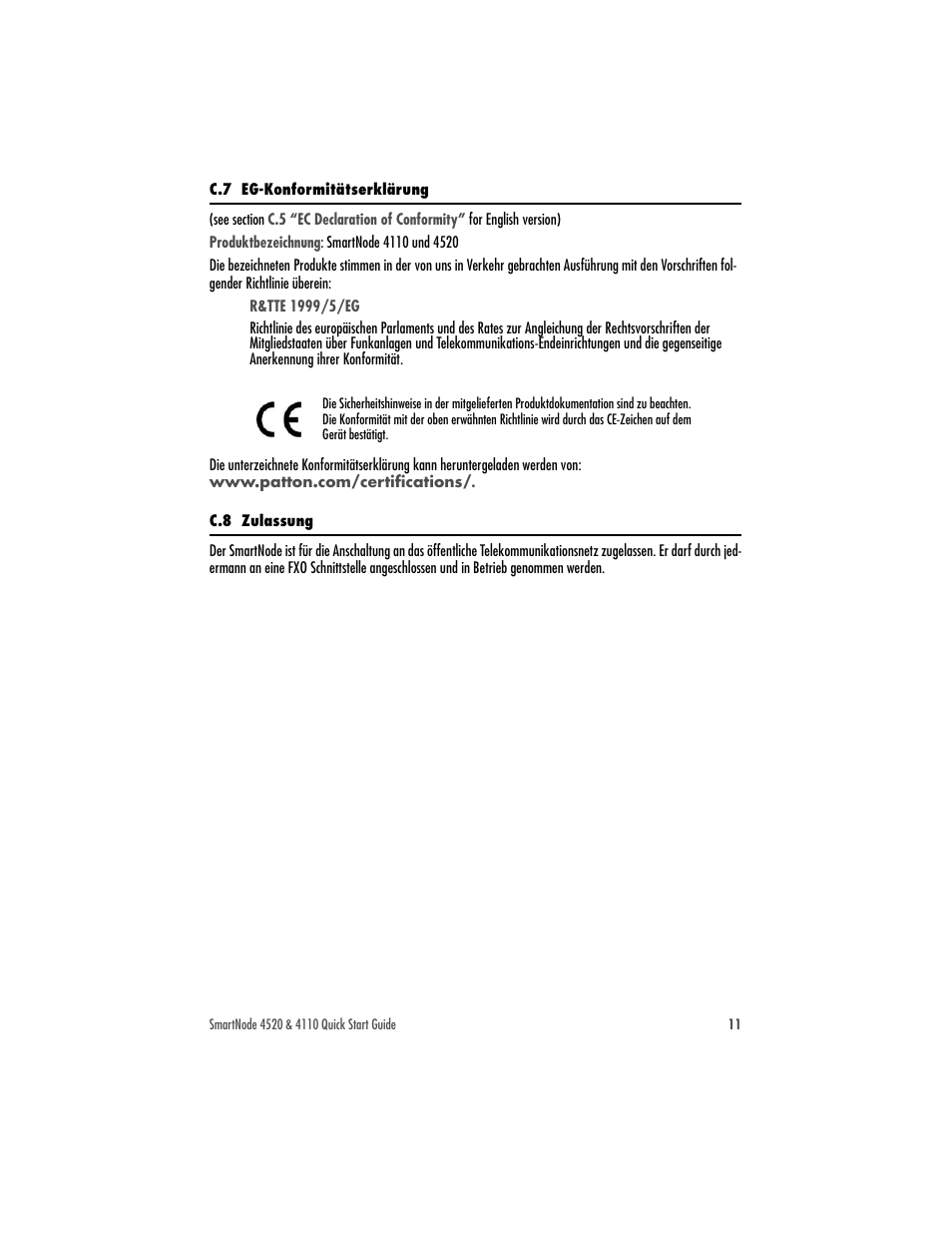 Patton electronic 4520 User Manual | Page 11 / 12