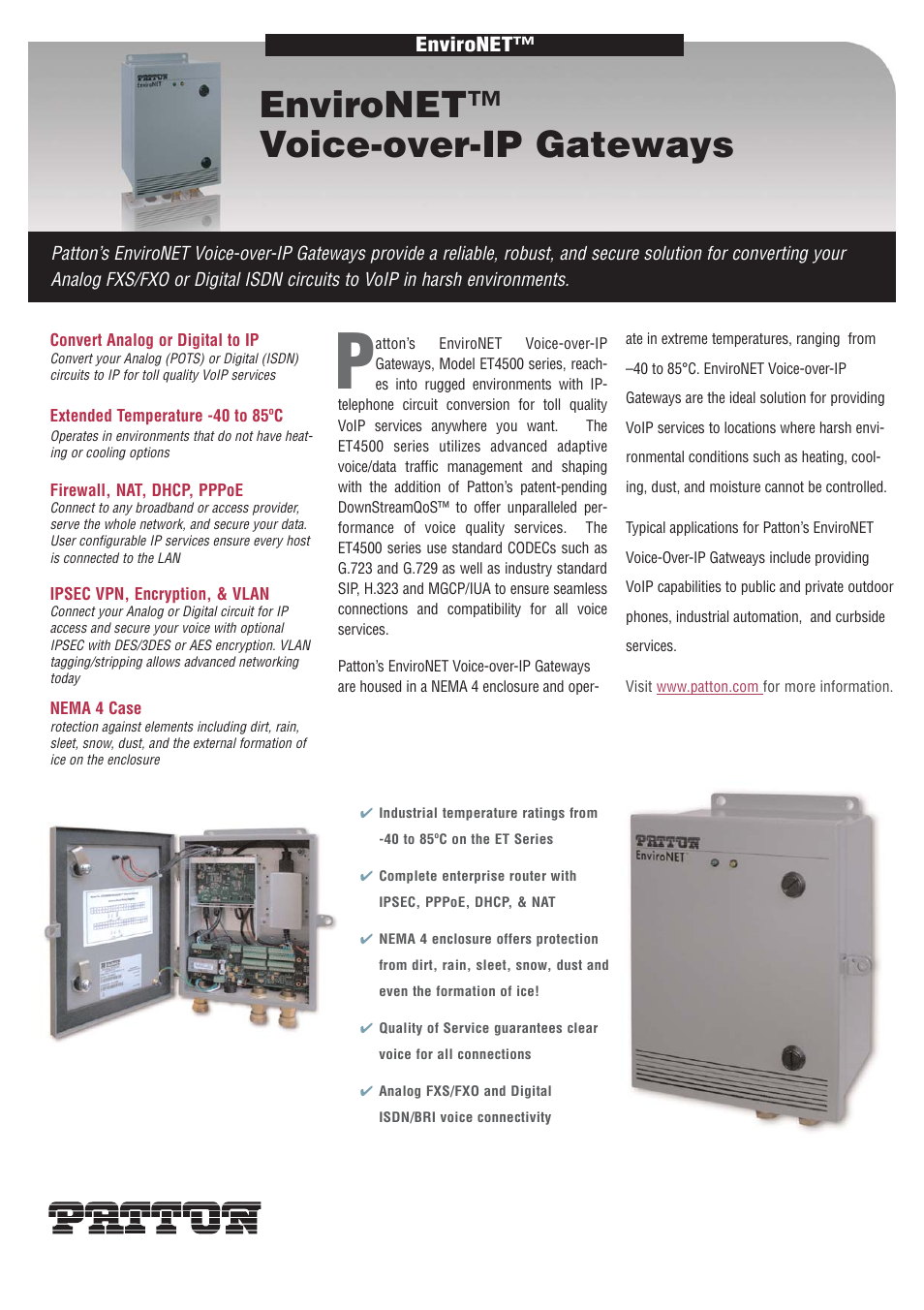 Patton electronic ET4500 series User Manual | 2 pages
