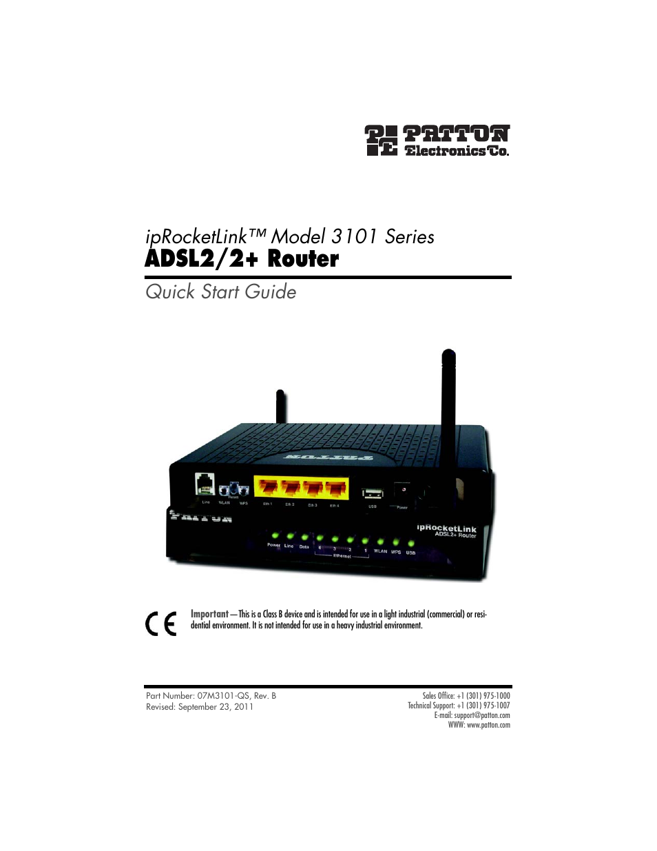 Patton electronic IPROCKETLINK 3101 User Manual | 8 pages