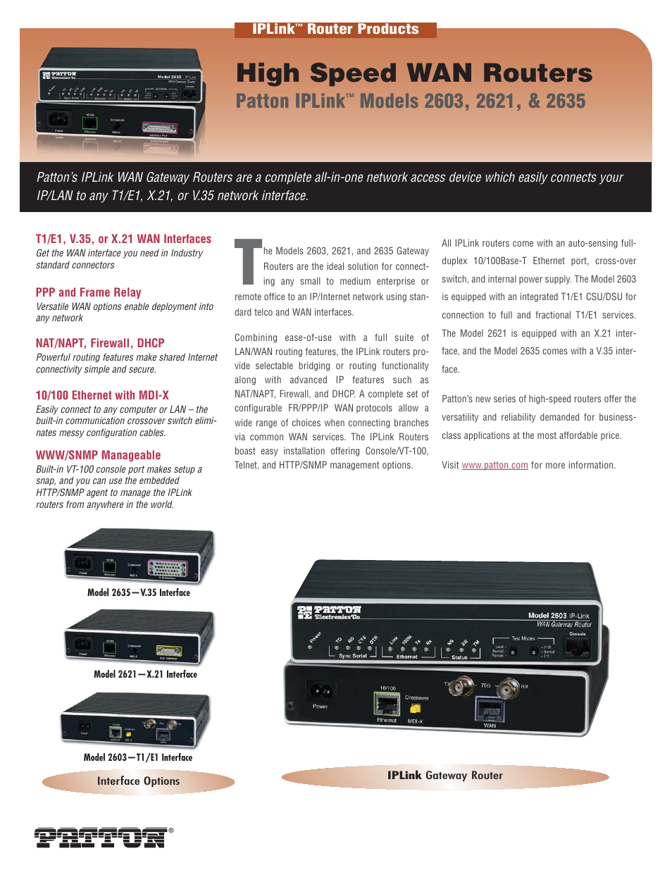Patton electronic Patton IPLink 2635 User Manual | 2 pages