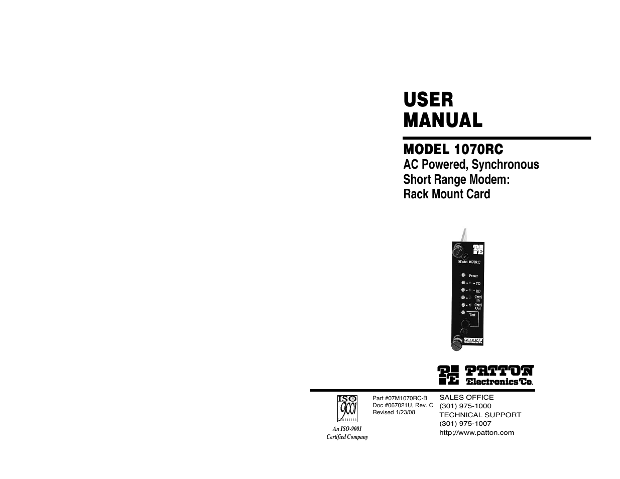 Patton electronic 1070RC User Manual | 28 pages
