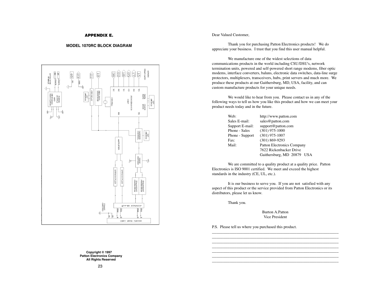 Patton electronic 1070RC User Manual | Page 24 / 28