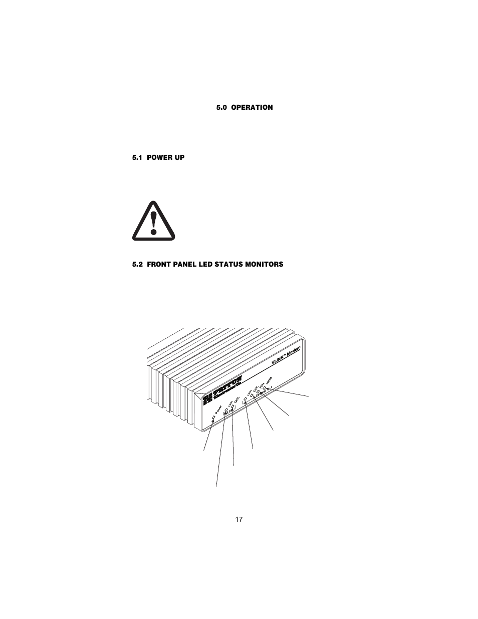 0 operation, 1 power up, 2 front panel led status monitors | Operation, Power up, Front panel led status monitors | Patton electronic 1058 User Manual | Page 17 / 27