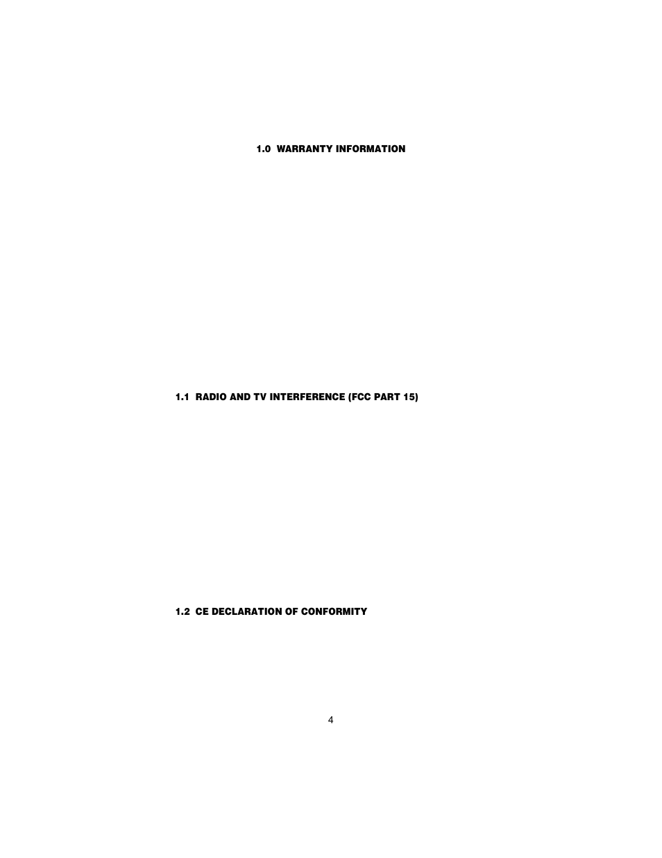 0 warranty information, 1 radio and tv interference (fcc part 15), 2 ce declaration of conformity | Warranty information, Radio and tv interference (fcc part 15), Ce declaration of conformity | Patton electronic 1058 User Manual | Page 4 / 27