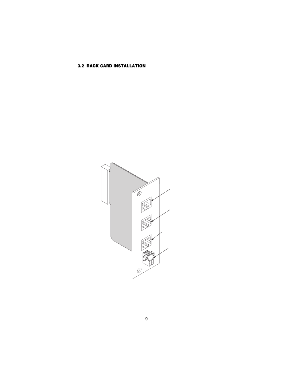 2 rack card installation, Rack card installation, Er to section 3.2 “rack card installation | Patton electronic 1058 User Manual | Page 9 / 27