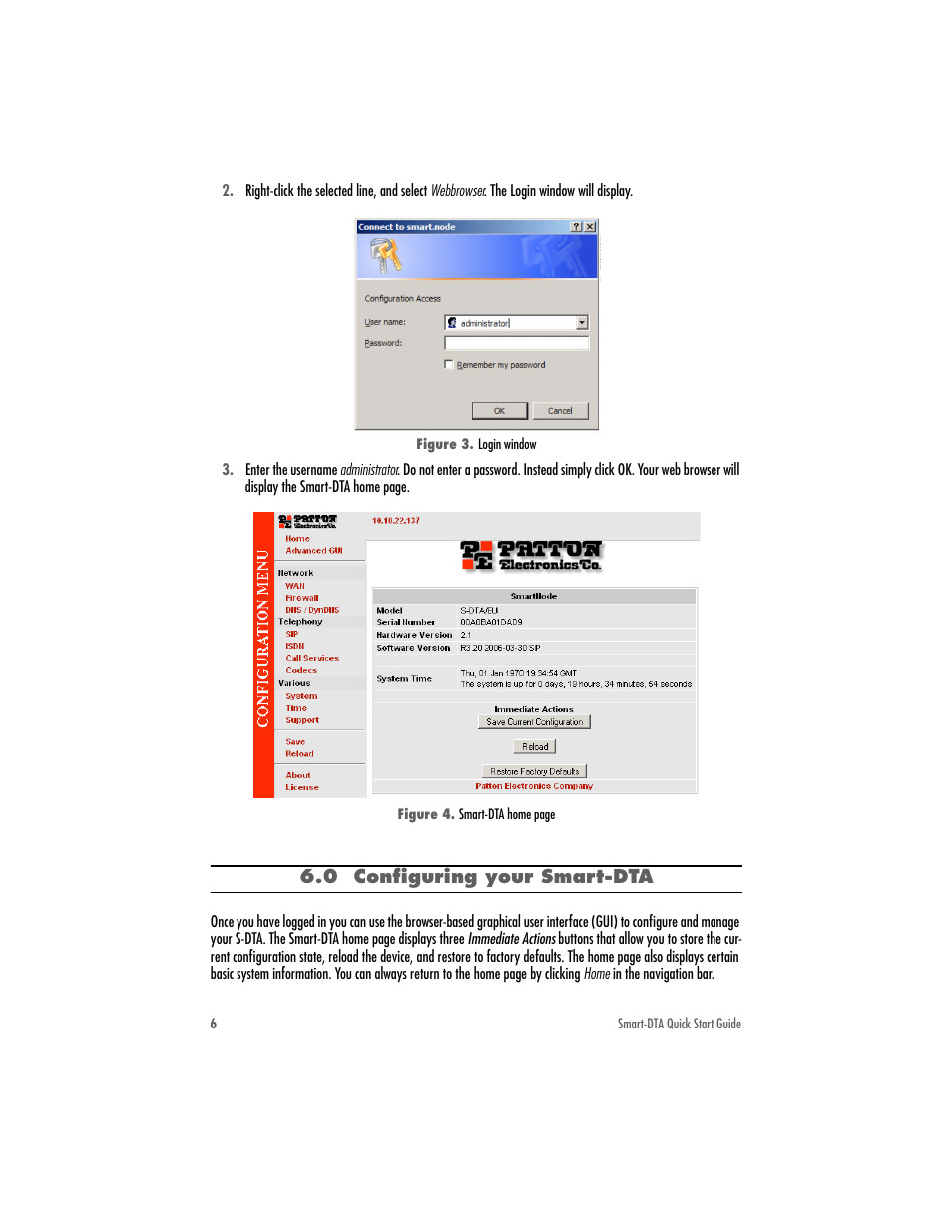 0 configuring your smart-dta | Patton electronic SMART-DTA 07MSDTA-QS User Manual | Page 6 / 12
