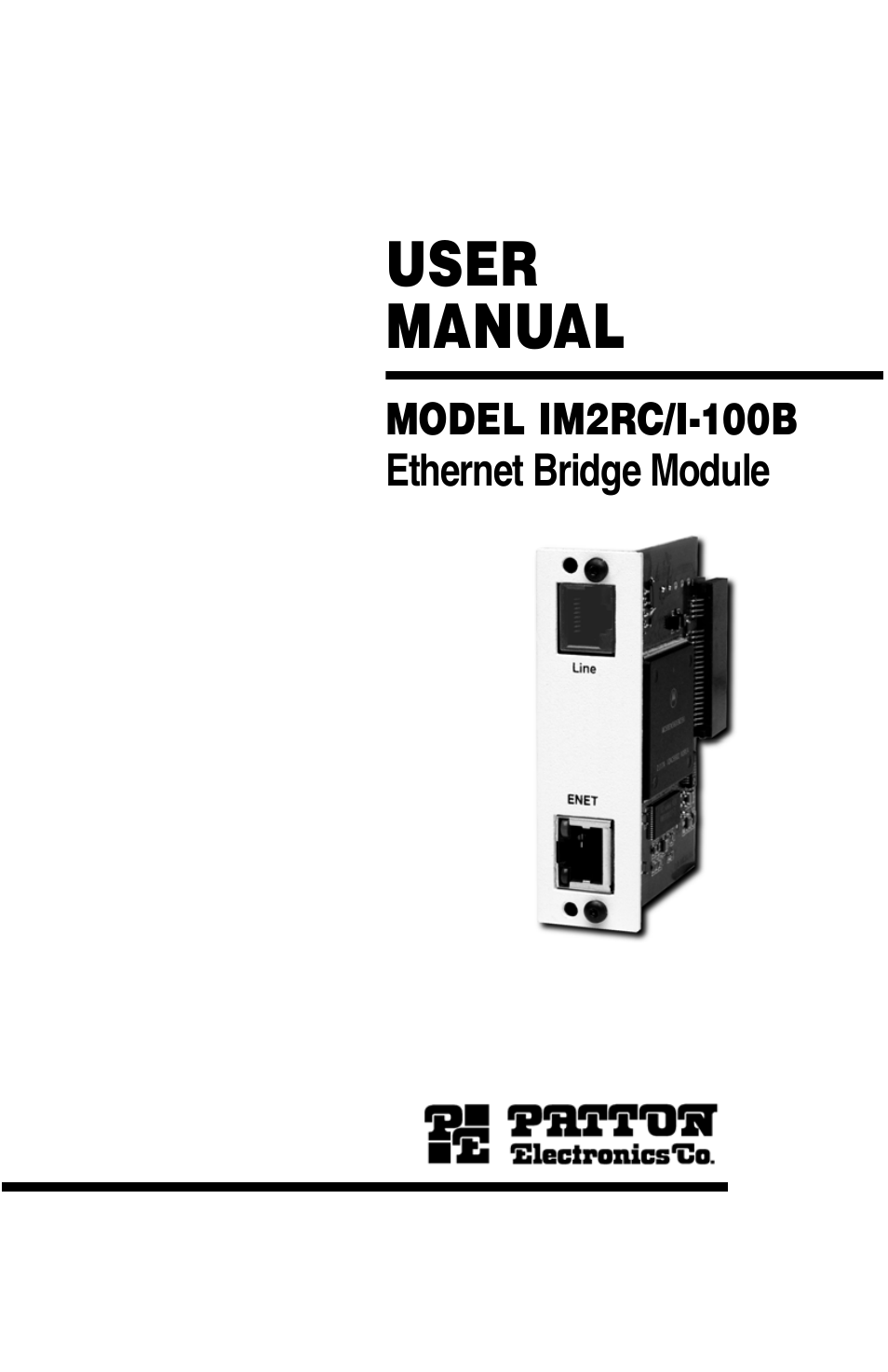 Patton electronic IM2RC/I-100B User Manual | 20 pages