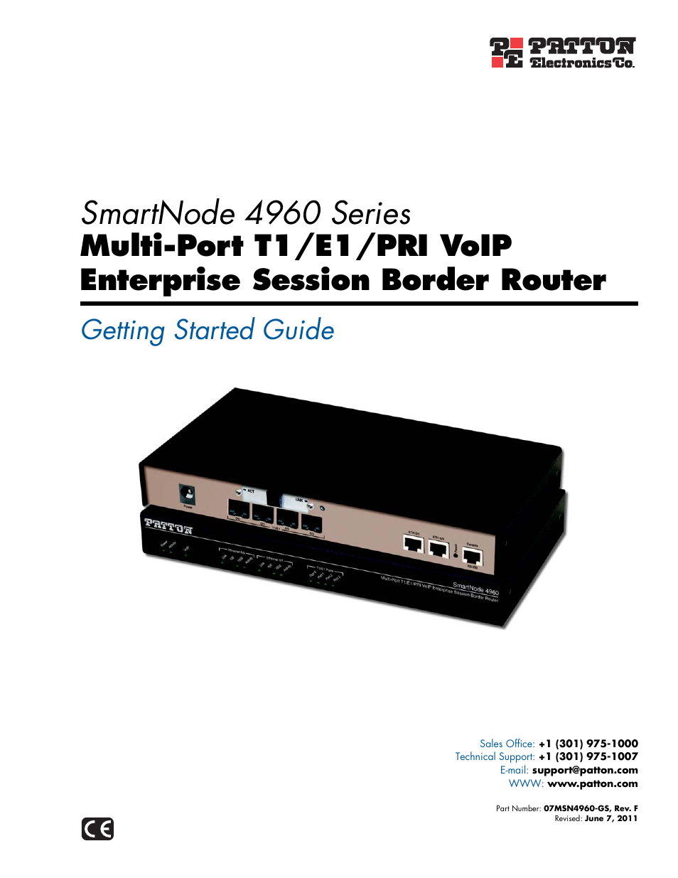 Patton electronic Patton SmartNode 4960 Series User Manual | 68 pages