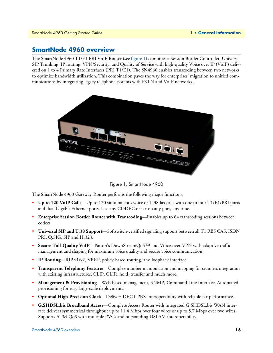 Smartnode 4960 overview, Smartnode 4960 | Patton electronic Patton SmartNode 4960 Series User Manual | Page 14 / 68