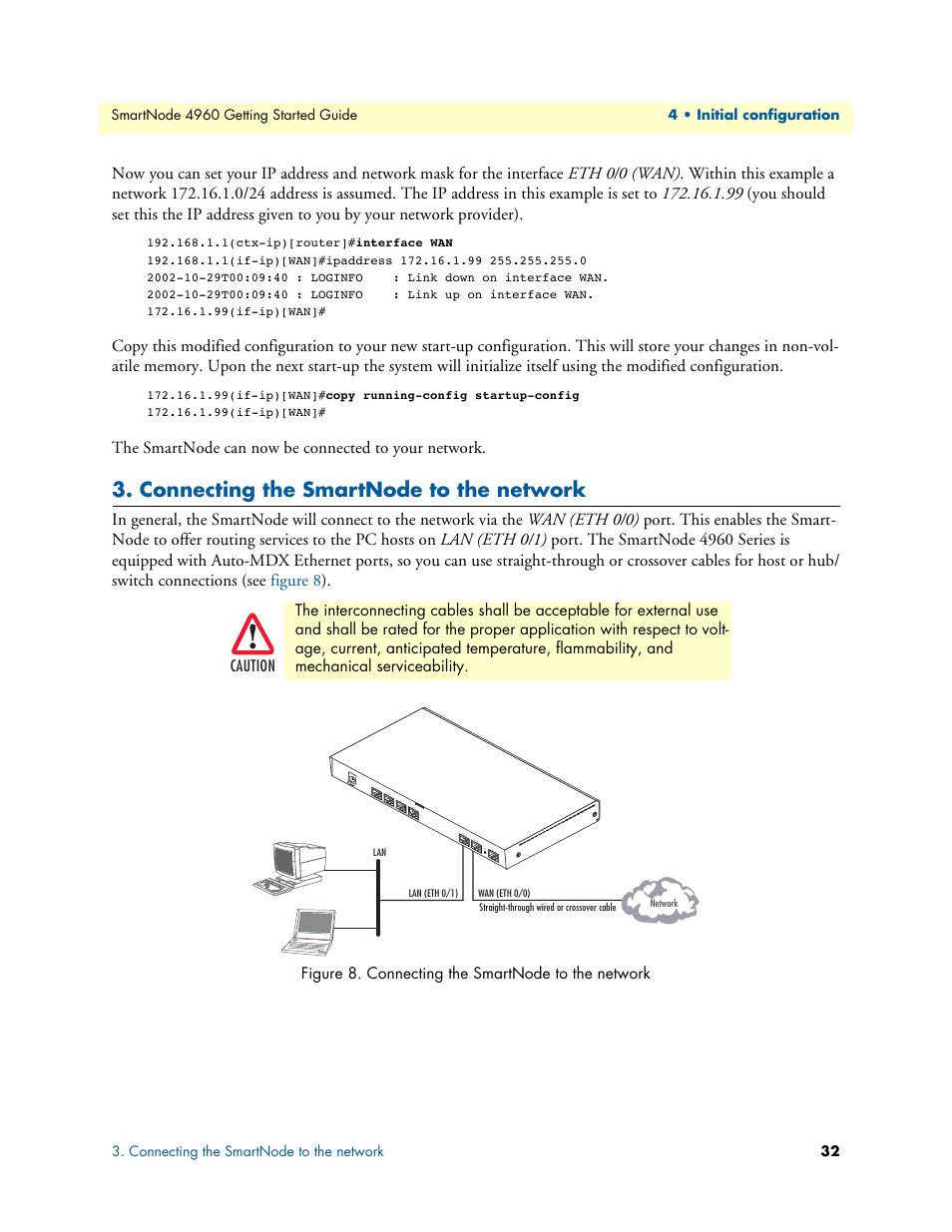 Connecting the smartnode to the network, Connecting the smartnode to the net, Work | Patton electronic Patton SmartNode 4960 Series User Manual | Page 31 / 68