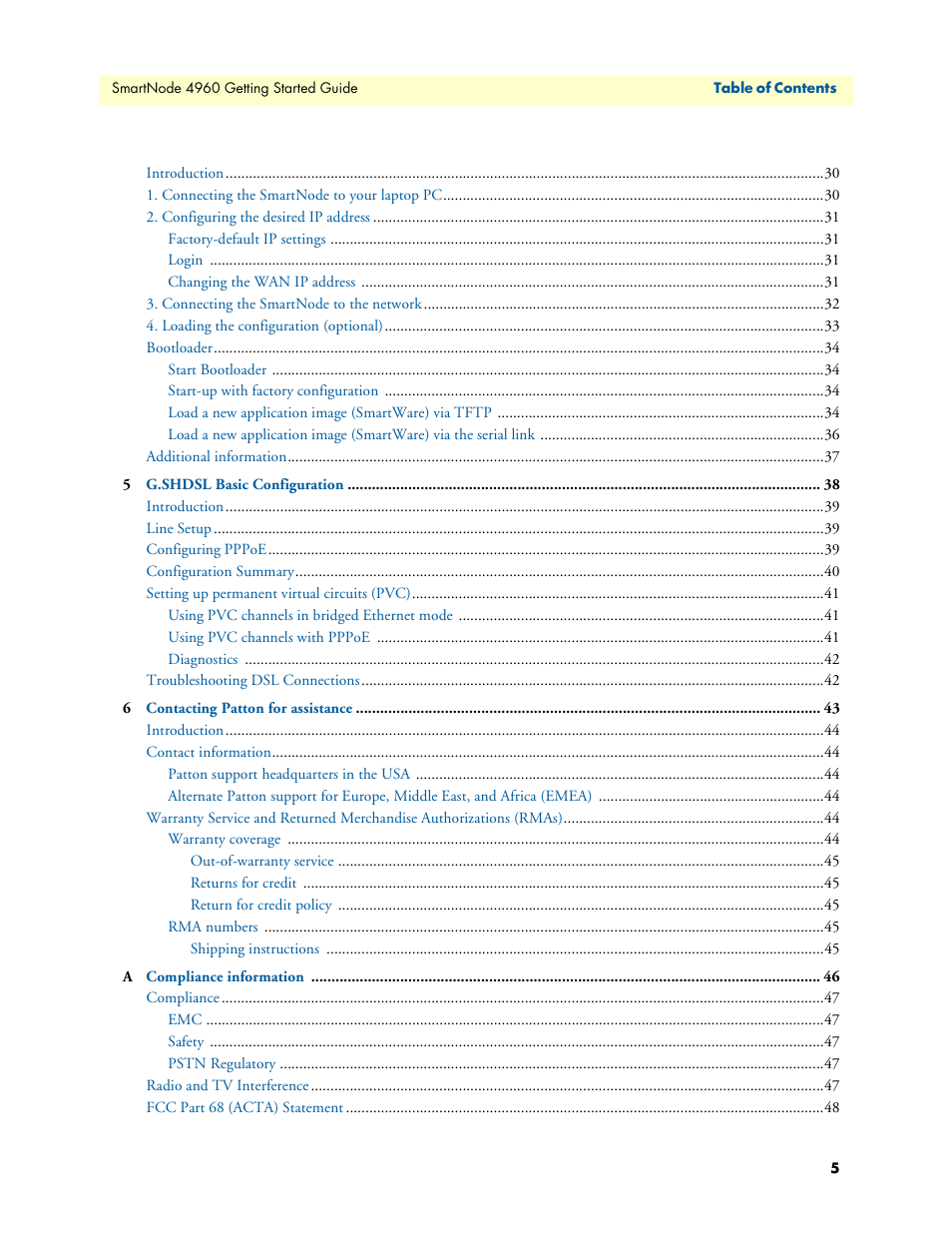 Patton electronic Patton SmartNode 4960 Series User Manual | Page 5 / 68