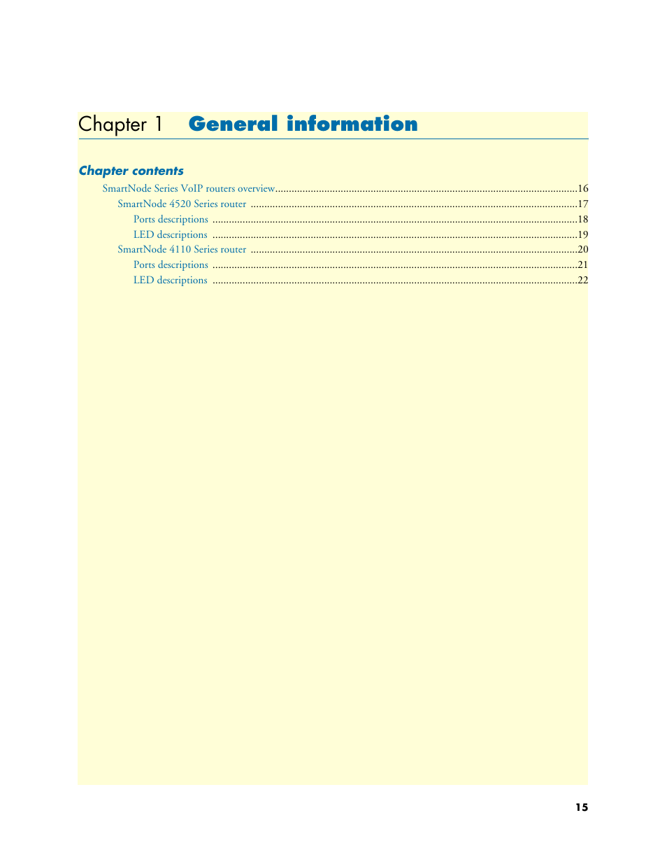 Chapter 1 general information, General information, Chapter 1 | Patton electronic 4110 User Manual | Page 15 / 66