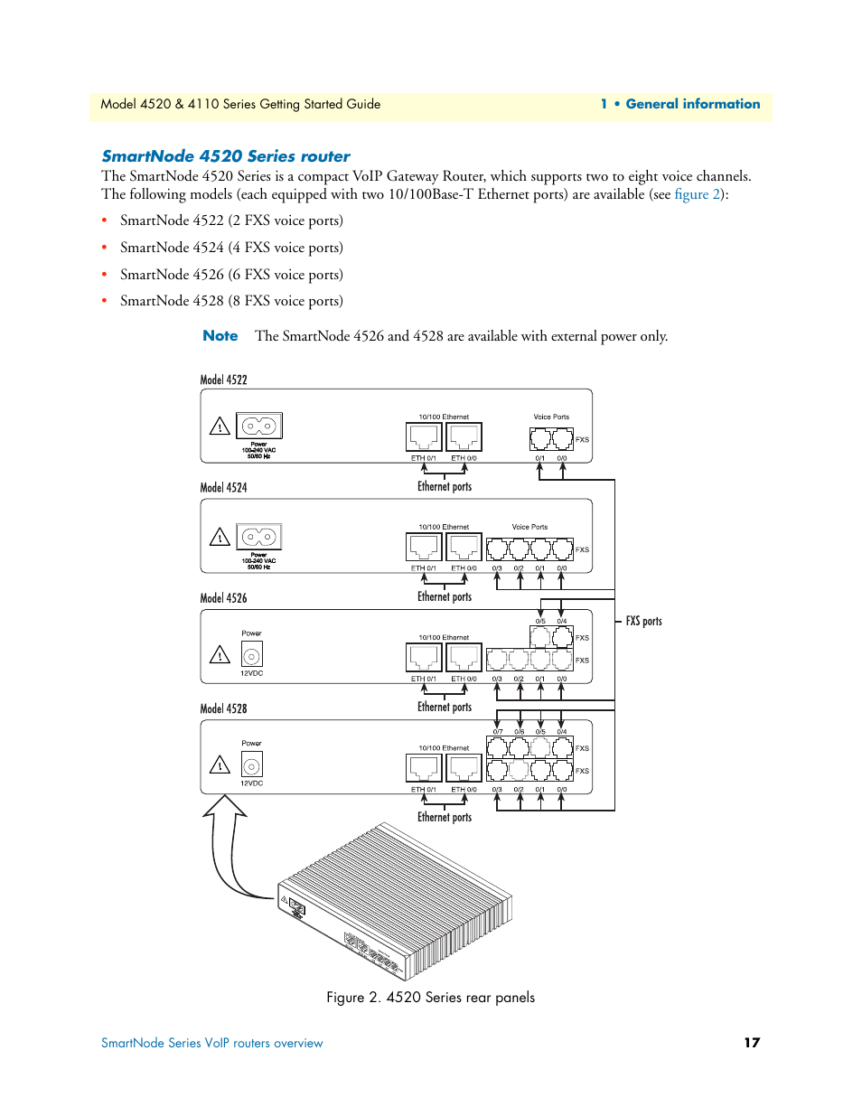 Smartnode 4520 series router, Ection | Patton electronic 4110 User Manual | Page 17 / 66