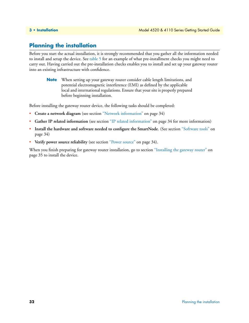Planning the installation | Patton electronic 4110 User Manual | Page 32 / 66