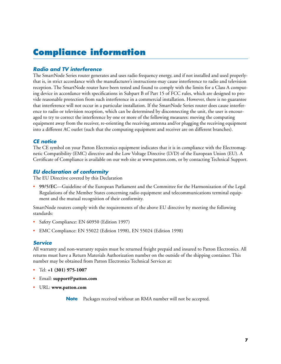 Patton electronic 4110 User Manual | Page 7 / 66