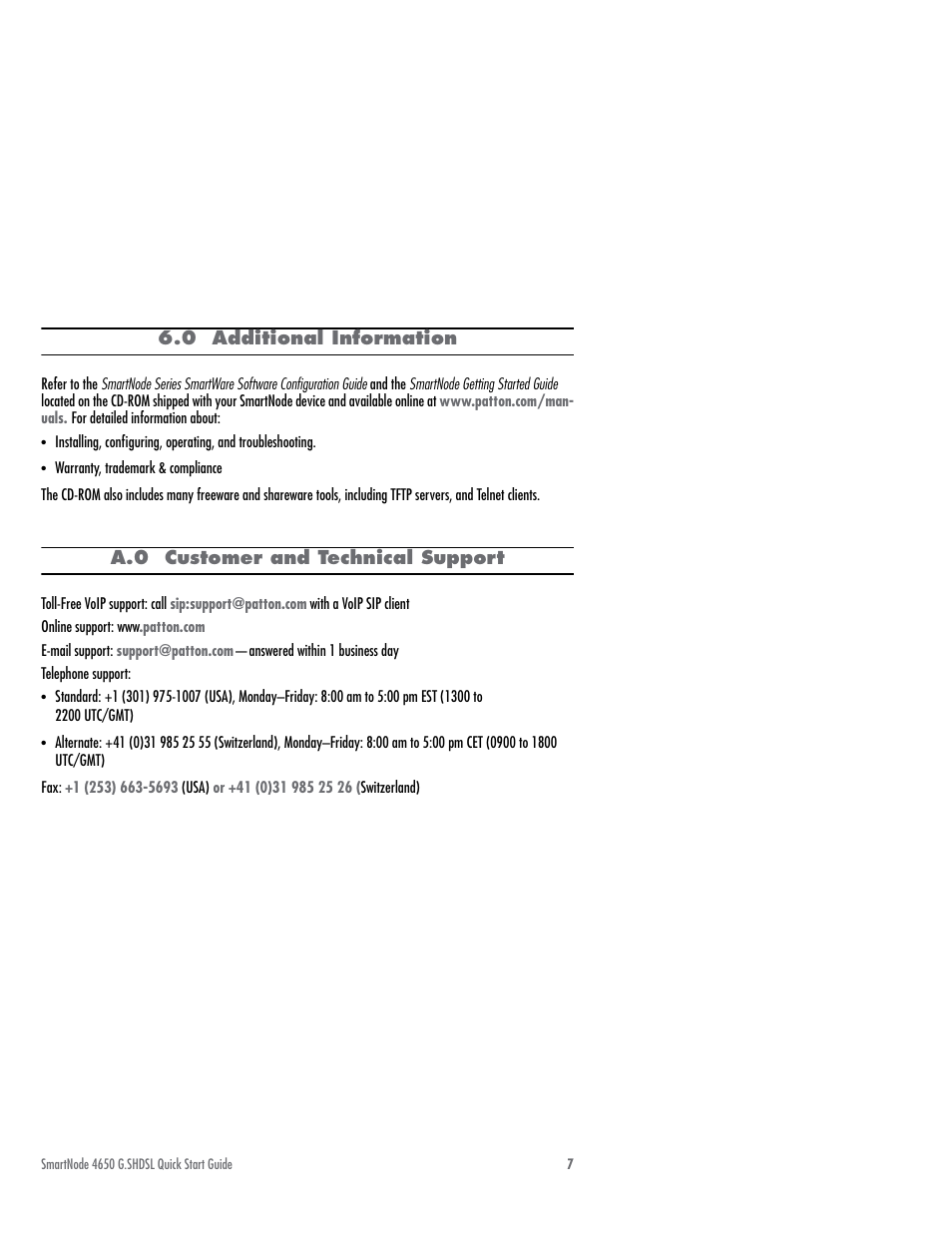 0 additional information | Patton electronic SmartNode 4650 User Manual | Page 7 / 12