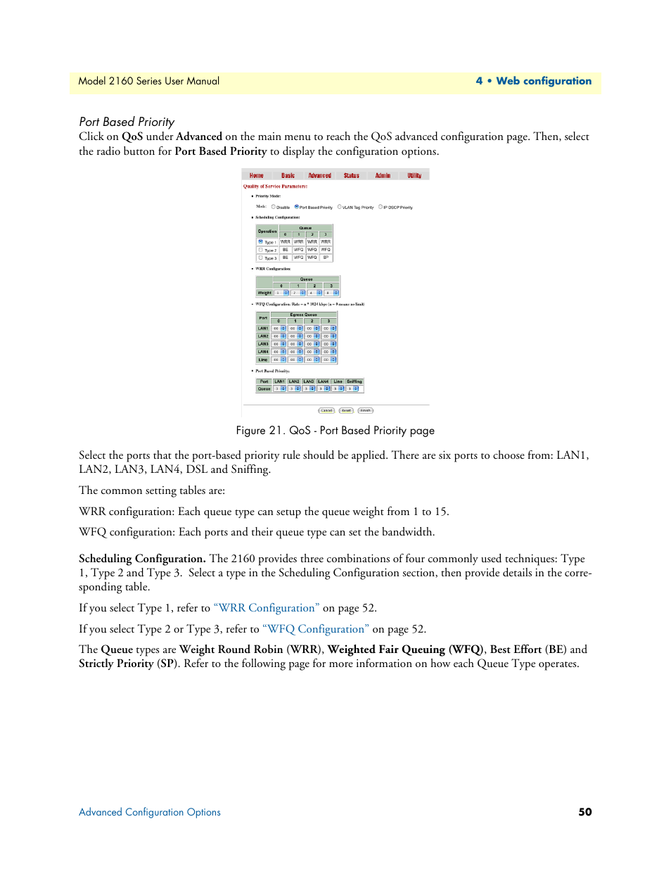 Port based priority, Scheduling configuration | Patton electronic COPPERLINK 2160 User Manual | Page 50 / 113