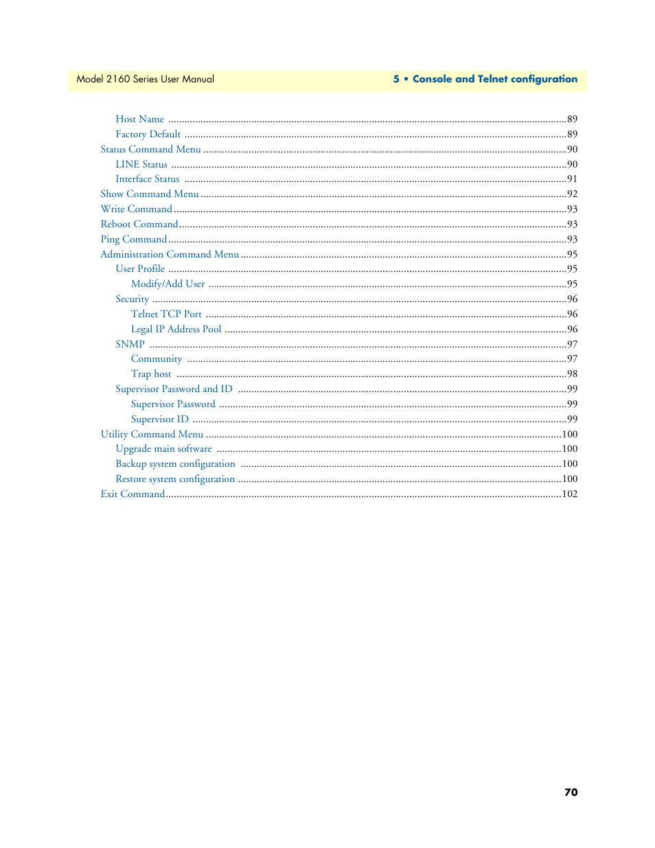 Patton electronic COPPERLINK 2160 User Manual | Page 70 / 113