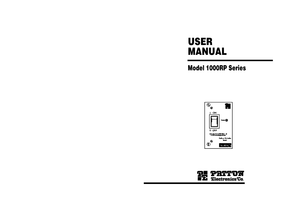 Patton electronic 1000RP User Manual | 7 pages