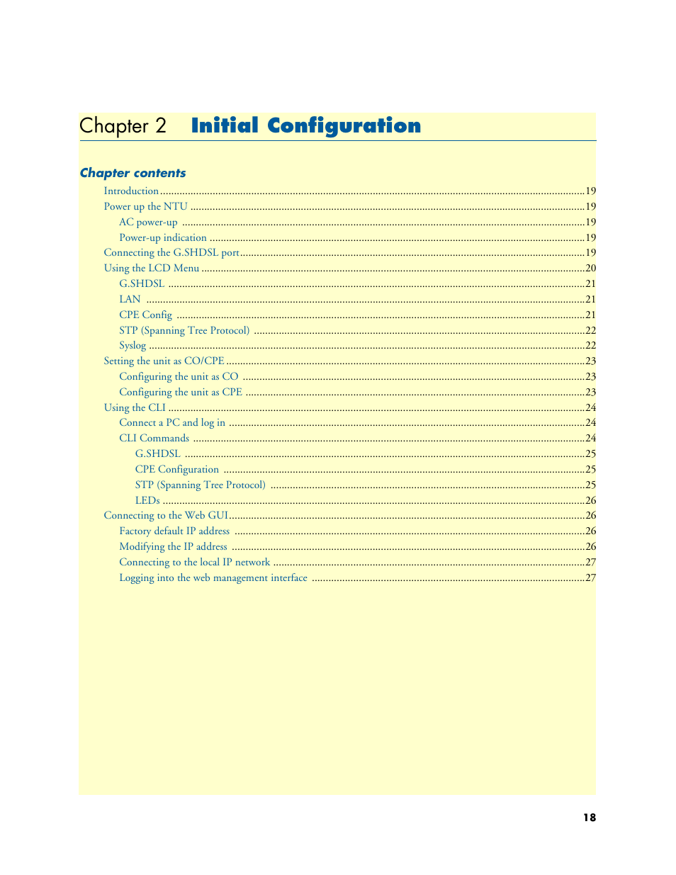 Chapter 2 initial configuration, Initial configuration, Chapter 2 | Patton electronic 3231 User Manual | Page 18 / 58