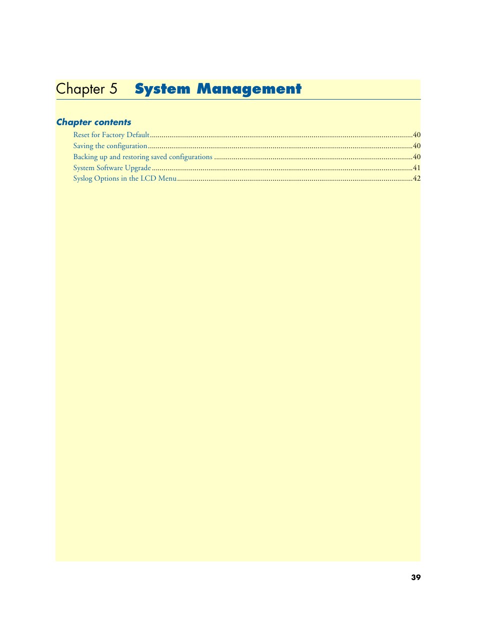 Chapter 5 system management, System management, Chapter 5 | Patton electronic 3231 User Manual | Page 39 / 58