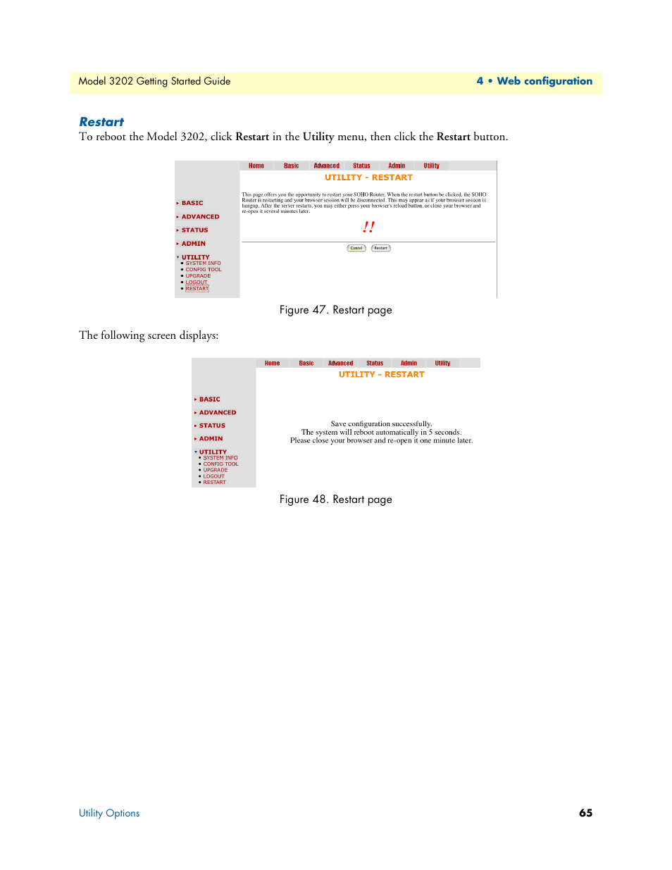 Restart | Patton electronic RocketLink 3202 User Manual | Page 65 / 107