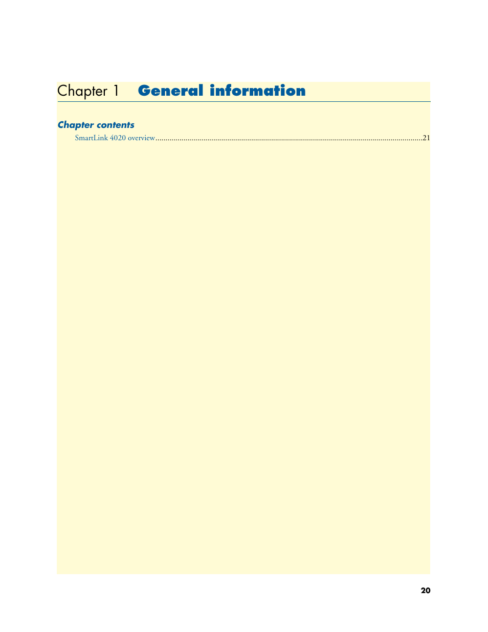 Chapter 1 general information, General information, Chapter 1 | Patton electronic 4020 Series User Manual | Page 20 / 97