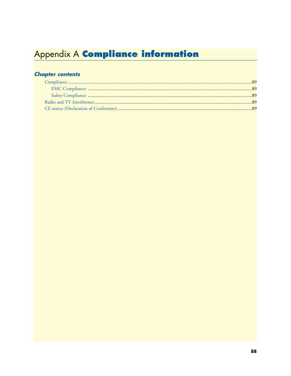 Appendix a compliance information, Compliance information, Appendix a | Patton electronic 4020 Series User Manual | Page 88 / 97