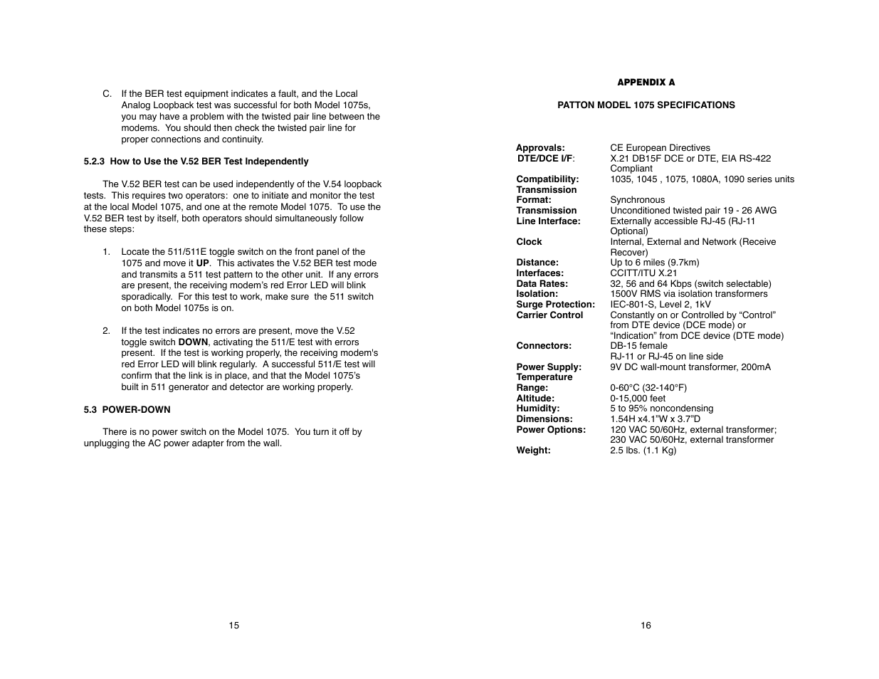 Patton electronic MODEL 1075 User Manual | Page 17 / 24
